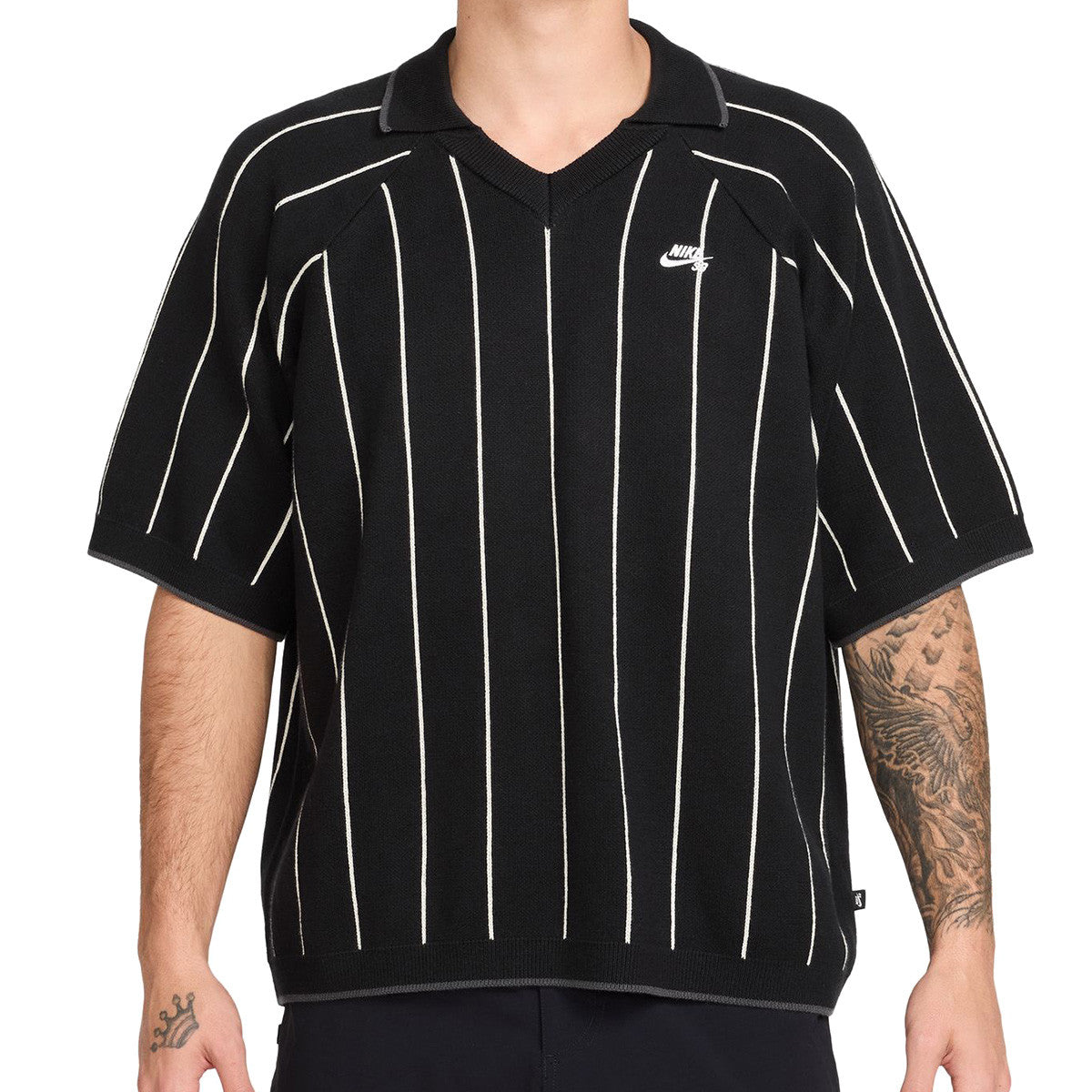 WIND AND SEA CBK-JERSEY H／S POLO ポロシャツ Short-Sleeved Polo in Heather Sea Moss/Heather Brown Stripe Pima