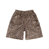 Leopard print shorts on a white background