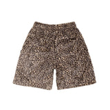Leopard print shorts on a white background