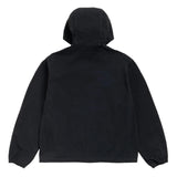 Black hooded jacket on a white background