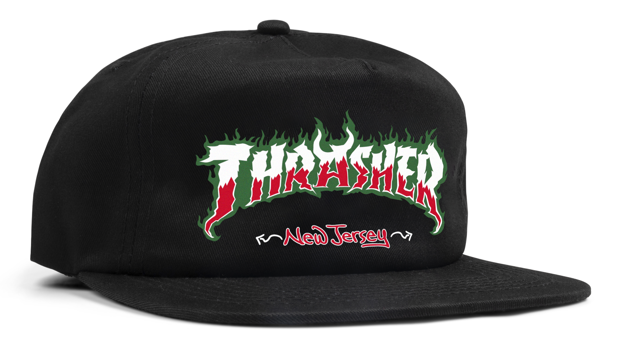 NJ x Thrasher - Green Flame Hat – NJ Skateshop