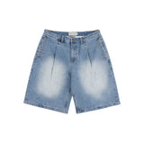 Dime - Pleated Denim Shorts