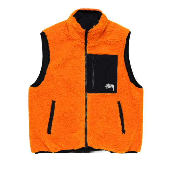 Stussy - Sherpa Reversible Vest (Tangerine)