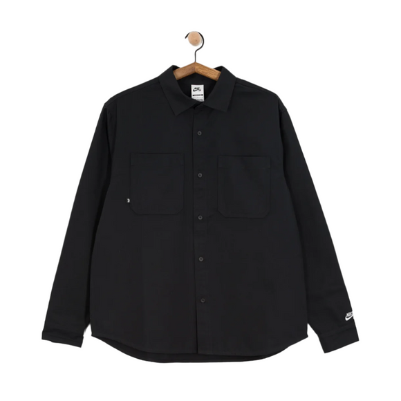nike sb dress shirt Nike SB Tanglin Skate Woven Shirt Button Up Black LS Mens Size Medium FQ0397-010