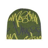 Time Scan - Script Reversible Beanie (Olive/Grey)