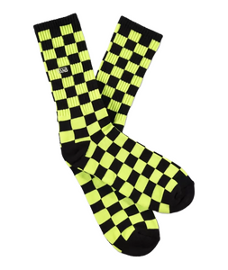 Vans - Checkerboard Crew Socks (Lime Punch)